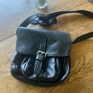 Stickman Leather Seattle Boho Small Black Leather Crossbody Bag